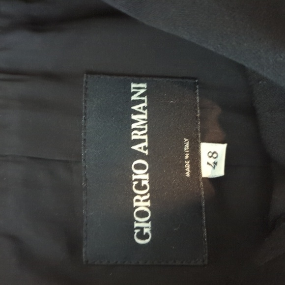 Giorgio Armani Italian Black Wool Blend Old Money Jacket W/ Silk Trim Sz 12 - Picture 7 of 11